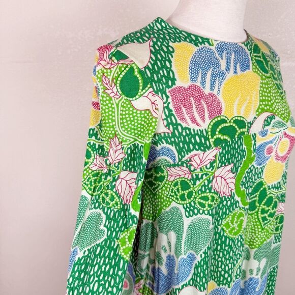 RARE Vintage Diane Von Furstenberg 60s Mod Groovy Psychedelic Green Floral Dress - Picture 3 of 11